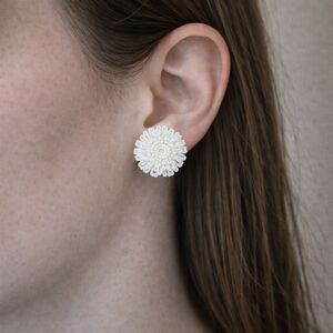 Vintage Elegant White Floral Earrings